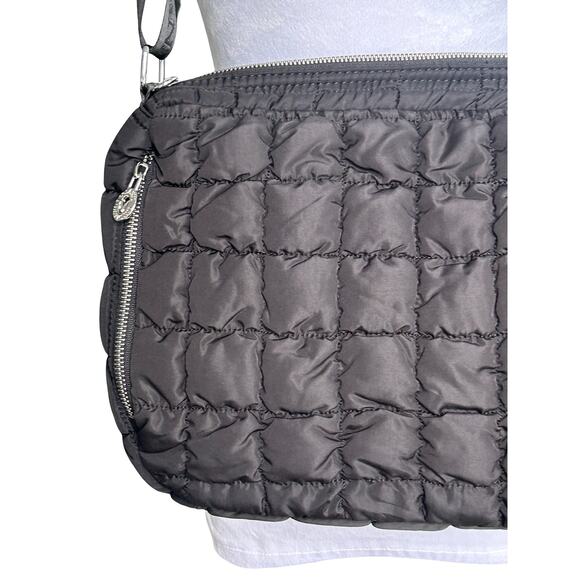 NWT Valentino Orlandi Large Black Puffer Crossbody Bag Tote Purse Retail $199 - Picture 3 of 11